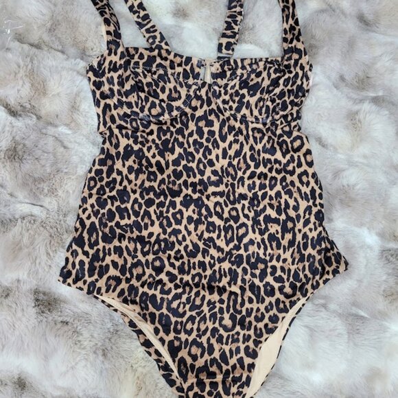 NWT Victoria’s Secret Swim One Piece Swimsuit - Leopard Print Size S - Picture 1 of 12